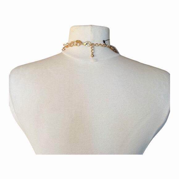 Chico’s NWT Bohemian Statement Necklace Gold Tone Chains Colorful Multi Charm - Picture 7 of 10